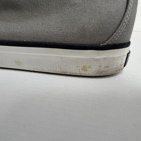 Sperry Top-Sider Sneakers Size 9.5M Seacoast Canvas Gray Leather Laces Slip On - Picture 9 of 12